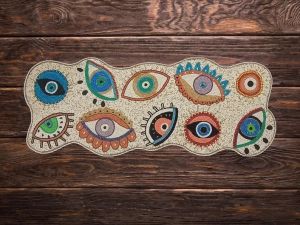 Handmade Evil Eye Beaded Table Runner