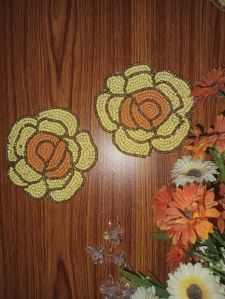 Flower Shaped Table Beaded Coasters