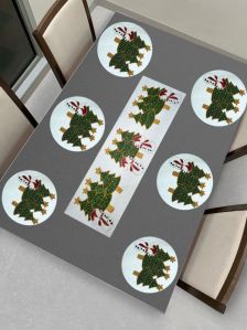 Handmade Christmas Tree Table Runner With Placement