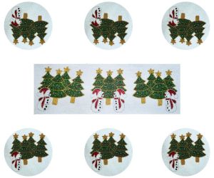 Handmade Christmas Tree Table Runner With Placement