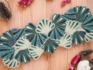 Handmade Seashells Beaded Table Runner