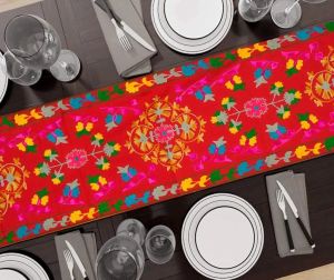Red floral Handmade Wool Threadwork suzani Wall Hanging