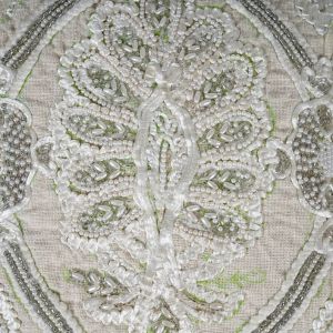 White Beaded Throw Cushion Cover
