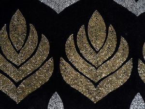 Velvet Golden Silver Sequins Leaves Beaded Cushion Covers