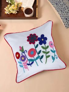 Handmade Multicolored Floral Embroidered Cushion Covers