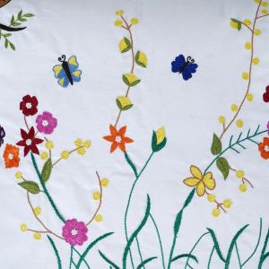 Set of 2/3/5 Vibrant Wildflowers Hand Embroidered Sofa Pillows Cover