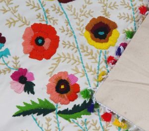 Handmade Multicolor Spring Easter Flower Embroidered Cushion Covers
