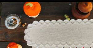 White Handmade Christmas Table Runner