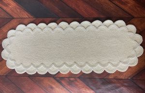 White Handmade Christmas Table Runner