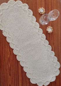 White Handmade Christmas Table Runner