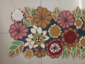 Handmade Wildflowers Pastel Theme Beaded Table Runner