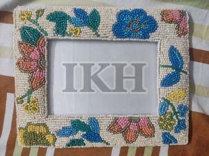 handmade beaded photo frame