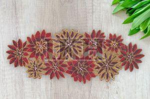 Handmade Christmas Floral Beaded Table Runner