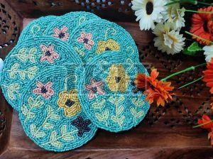 Handmade farmhouse floral Beaded Coasters