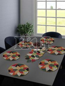 Handmade Tropical Fall Leaves Beaded Placemats