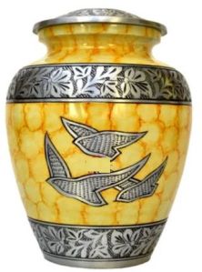 Ceramic Yellow Cremation Urns