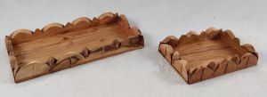 Acacia Wood Tray Set