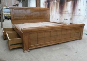 Double Wooden Bed