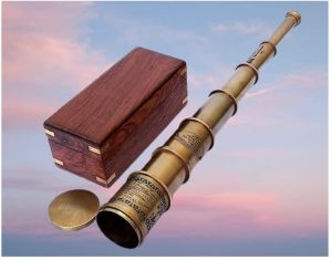 Brass Telescope With Box