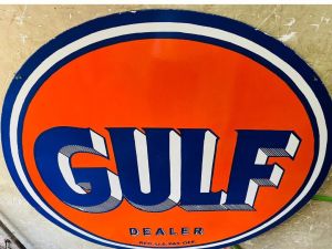 Gulf Dealer Enamel Sign Board