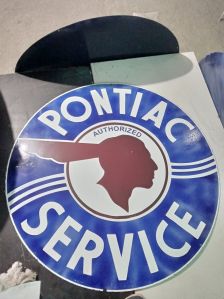 Pontiac Service Enamel Sign Board