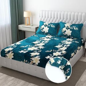 Printed Flannel Bedsheet With Pillow Covers