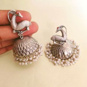 Ladies Antique Peacock Jhumki Earring