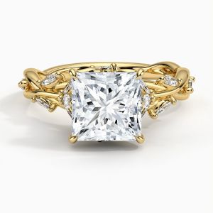 10K Rose Gold Princess Cut Solitaire Diamond Ring