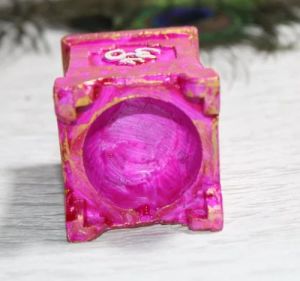 2 Inh Pink Clay Decorative Diya