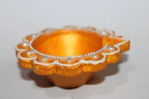 5 Inch Glossy Orange Clay Diya