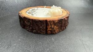 Round Wooden Jar Candle