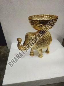 Aluminium Elephant With Dry Fruit Bowl