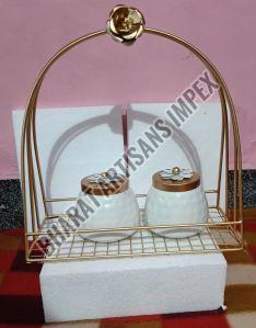 Gold Iron Gift Basket Jar Set