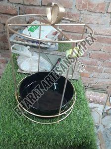 Golden Metal Round Hamper