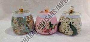 Hand Painted Enamelware Candies Jar