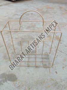 Rectangular Golden Metal  Basket