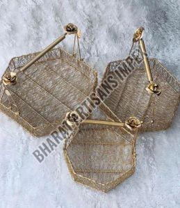 Wire Mesh Golden Basket