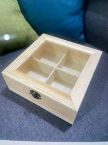 4 Compartment Pinewood Dry Fruit Box