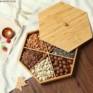 Wooden Hexagonal Dry Fruit Box