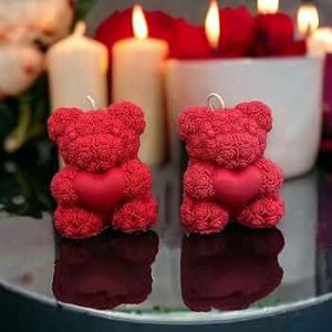 Red Teddy Bear Candle