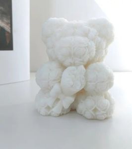 White Teddy Bear Candle