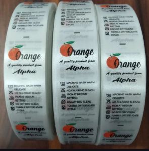 Wash care satin labels