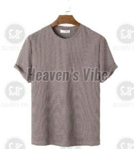 Men Half Sleeves Plain Pattern T Shirt