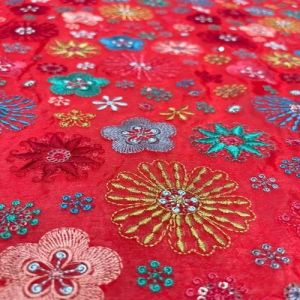 EMBROIDERED POLYESTER FABRIC