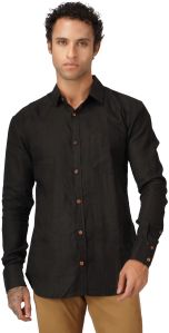 Mens Black Onyx Linen Shirt