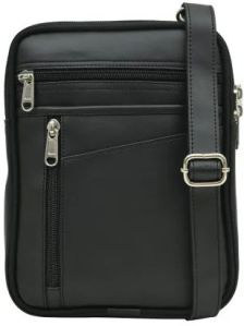 Black Leather Sling Bag