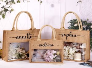 Jute Window Gift Bag