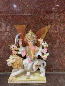 Multicolor Marble Maa Durga Statue