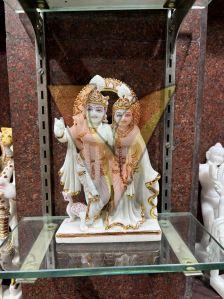 1 Feet Marble Radha Krishna Statue