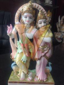 Polished Marble Radha Krishna Statue